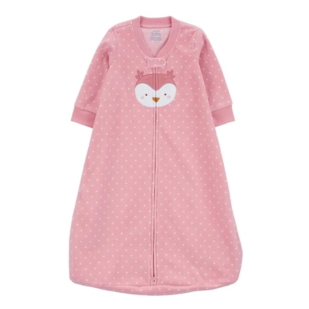 Baby Girl Newborn Warm Fleece Sleepers Set 3-Piece Bundle Like New